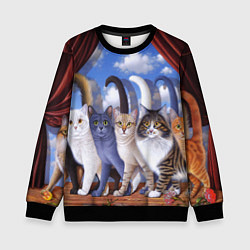 Свитшот детский Коты, цвет: 3D-черный