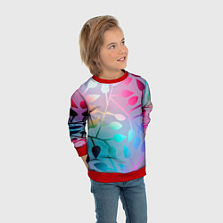 Свитшот детский Листья, цвет: 3D-красный — фото 2