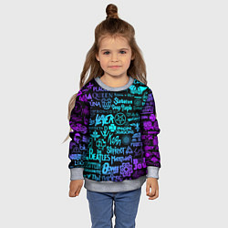 Свитшот детский ЛОГОТИПЫ РОК ГРУПП, цвет: 3D-меланж — фото 2