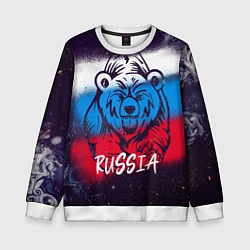 Свитшот детский Russia Bear, цвет: 3D-белый