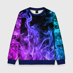 Свитшот детский ОГОНЬ НЕОН, цвет: 3D-синий
