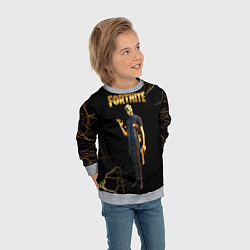 Свитшот детский Gold Midas Fortnite 2, цвет: 3D-меланж — фото 2
