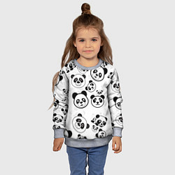 Свитшот детский Панды, цвет: 3D-меланж — фото 2