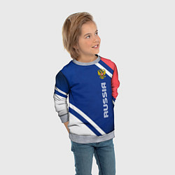 Свитшот детский RUSSIA SPORT, цвет: 3D-меланж — фото 2