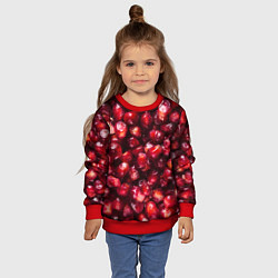 Свитшот детский Много ягод граната ярко сочно, цвет: 3D-красный — фото 2