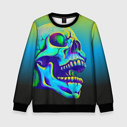 Свитшот детский Neon skull, цвет: 3D-черный