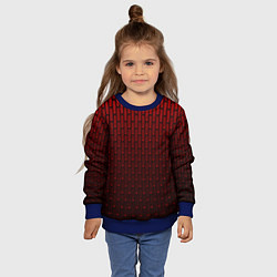 Свитшот детский Текстура красный градиент, цвет: 3D-синий — фото 2