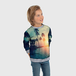 Свитшот детский Пальмы, цвет: 3D-меланж — фото 2