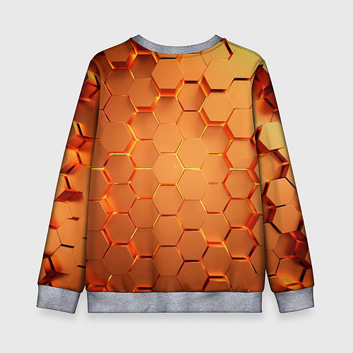 Детский свитшот Золотые 3D плиты / 3D-Меланж – фото 2