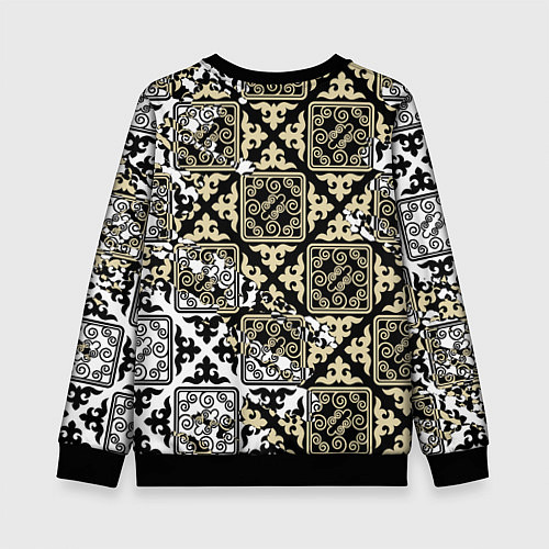 Детский свитшот Киргизия - национальный орнамент / 3D-Черный – фото 2