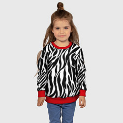 Свитшот детский Зебра, цвет: 3D-красный — фото 2