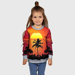 Свитшот детский Пальмы на фоне моря, цвет: 3D-меланж — фото 2