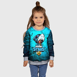 Свитшот детский BRAWL STARS LEON SHARK, цвет: 3D-меланж — фото 2