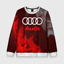 Свитшот детский AUDI АУДИ, цвет: 3D-белый