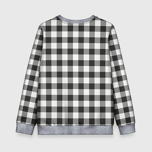 Детский свитшот Черно-белая клетка / 3D-Меланж – фото 2