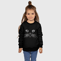 Свитшот детский Кошачья моська, цвет: 3D-черный — фото 2