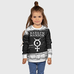 Свитшот детский MARILYN MANSON М МЭНСОН, цвет: 3D-белый — фото 2