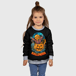 Свитшот детский Happy Halloween, цвет: 3D-меланж — фото 2