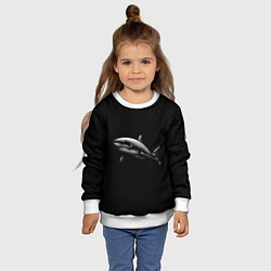 Свитшот детский Акула, цвет: 3D-белый — фото 2