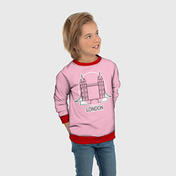Свитшот детский Лондон London Tower bridge, цвет: 3D-красный — фото 2