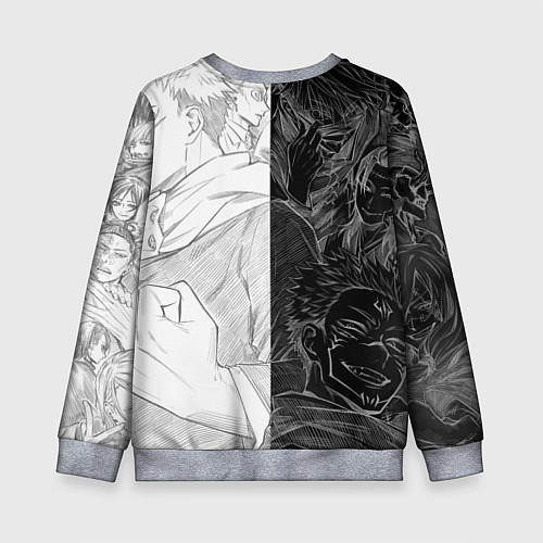 Детский свитшот Jujutsu Kaisen Сукуна х Юдзи / 3D-Меланж – фото 2