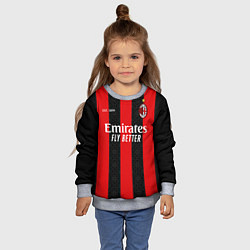 Свитшот детский AC MILAN 2021 - ДОМАШНЯЯ, цвет: 3D-меланж — фото 2