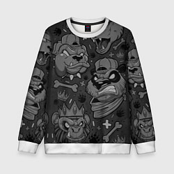 Свитшот детский CRAZY ANIMALS, цвет: 3D-белый