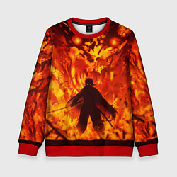 Свитшот детский Клинок, рассекающий демонов, цвет: 3D-красный