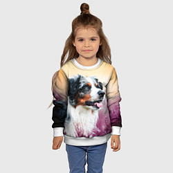 Свитшот детский Австралийская Овчарка, цвет: 3D-белый — фото 2