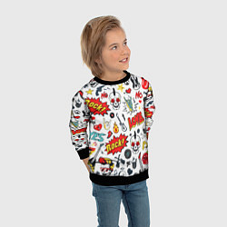 Свитшот детский Я ЛЮБЛЮ РОК, цвет: 3D-черный — фото 2