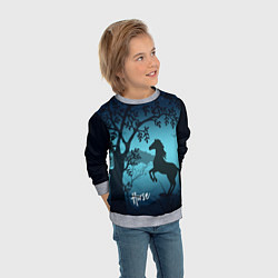 Свитшот детский Конь, цвет: 3D-меланж — фото 2