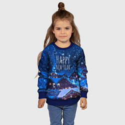 Свитшот детский Happy New Year, цвет: 3D-синий — фото 2