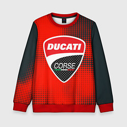 Свитшот детский Ducati Corse logo, цвет: 3D-красный