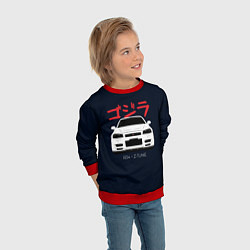 Свитшот детский Skyline R34 Z-Tune, цвет: 3D-красный — фото 2