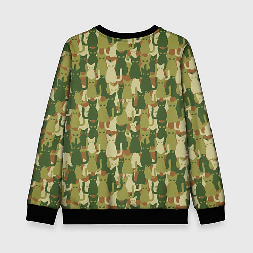 Детский свитшот Камуфляж из котов / 3D-Черный – фото 2