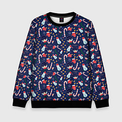 Свитшот детский Новый Год, цвет: 3D-черный