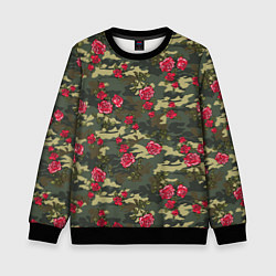 Детский свитшот Камуфляж и розы