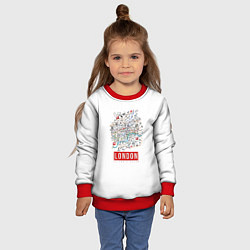 Свитшот детский Лондон, цвет: 3D-красный — фото 2