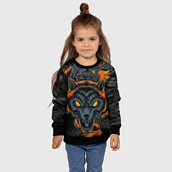 Свитшот детский Волк и дракон, цвет: 3D-черный — фото 2