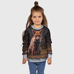 Свитшот детский Хищная лисица, цвет: 3D-меланж — фото 2