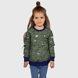 Свитшот детский Военные атрибуты, цвет: 3D-синий — фото 2