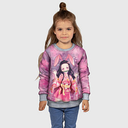 Свитшот детский Незуко Камадо, цвет: 3D-меланж — фото 2