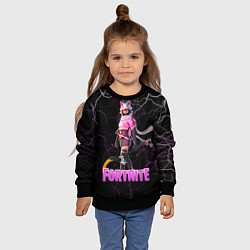 Свитшот детский Vi Fox Fortnite, цвет: 3D-черный — фото 2