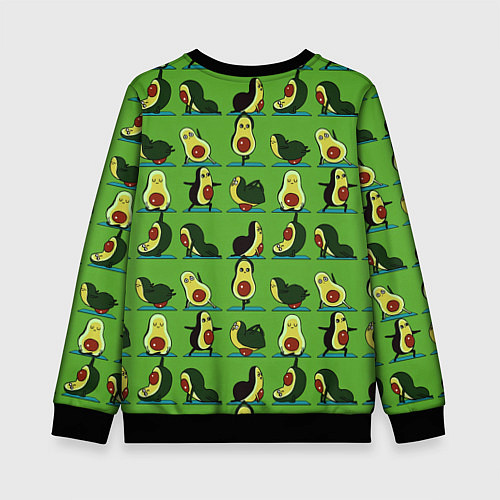 Детский свитшот Авокадо Зарядка / 3D-Черный – фото 2