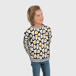 Свитшот детский Яичница, цвет: 3D-меланж — фото 2