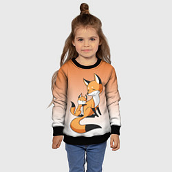 Свитшот детский Лис и лисенок, цвет: 3D-черный — фото 2