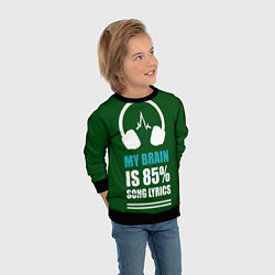 Свитшот детский Музыка в наушниках, цвет: 3D-черный — фото 2