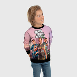 Свитшот детский Персонажи ГТА 5, цвет: 3D-черный — фото 2