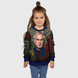 Свитшот детский Меладзе Цветы Мандала, цвет: 3D-синий — фото 2