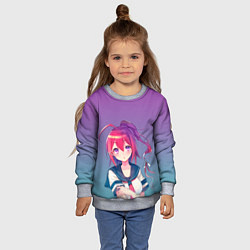 Свитшот детский Девочка в форме, цвет: 3D-меланж — фото 2